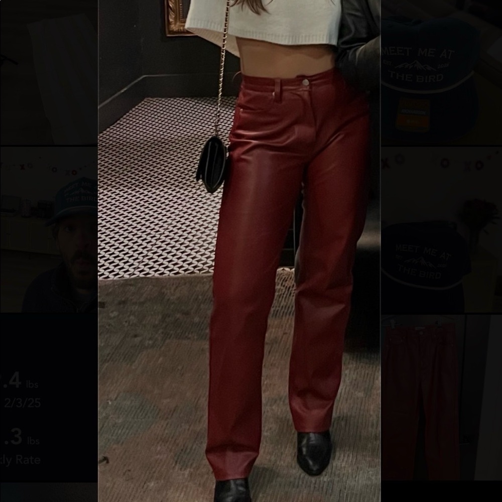 Pistola Cassie Super High Rise Straight Pant in Carmine size 28 - Picture 4 of 4